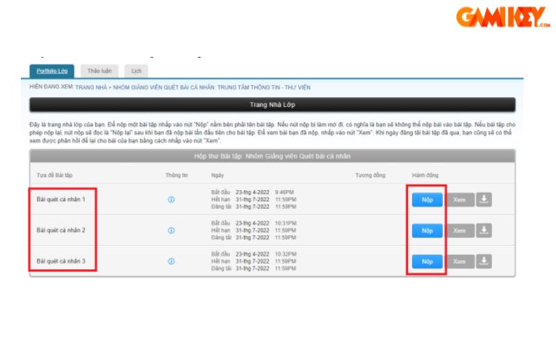 Checklist nộp bài Turnitin
