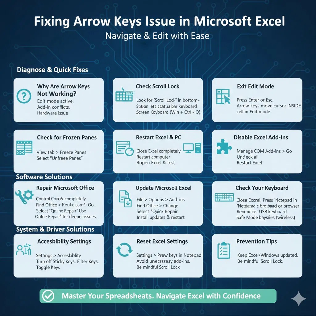 Fixing Arrow Keys Issue In Microsoft Excel 2026 COM ISSUE2.