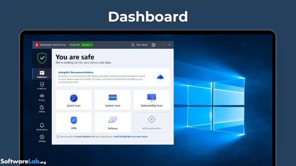Bitdefender Antivirus Plus Review 2026 The Right Choice Bitdefender Antivirus Dashboard .webp