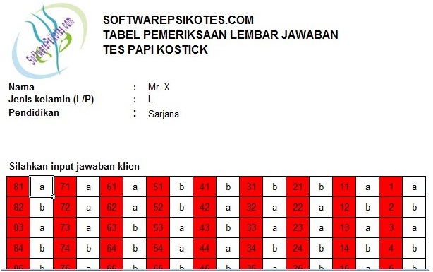 Paket alat tes psikotes papi kostik (software skoring + alat tes papi. Psikotes Papikostick Software Psikotes