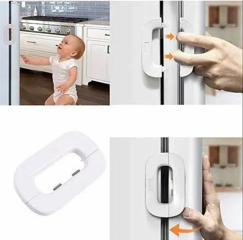 Cadenas Frigo Enfant à Code - Sécurité Sans Perçage, Câble Acier, Rotatif 360°, 2 Pièces (blanc) - 6