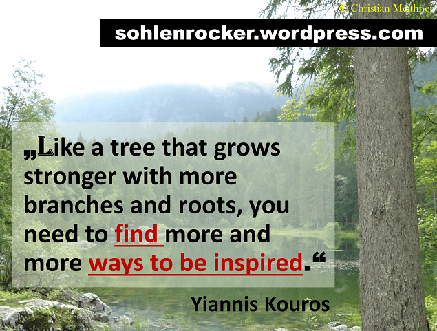 „Like a tree that grows stronger with more branches and roots, you need to find more and more ways to be inspired.“ Yiannis Kouros [Bild: Eibsee in Bayern].