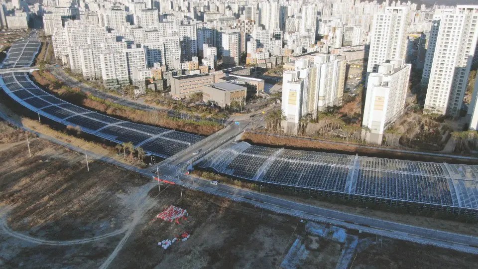 다정동 방음터널 태양광발전소 현장