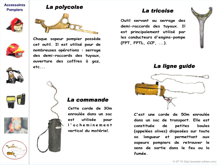 LES ACCESSOIRES DU SAPEUR POMPIER | LE TECHNICIEN DU RISQUE