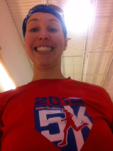 Getting fried chicken at Giant after the Phillies 5K. Totally undid all the good work that just happened...