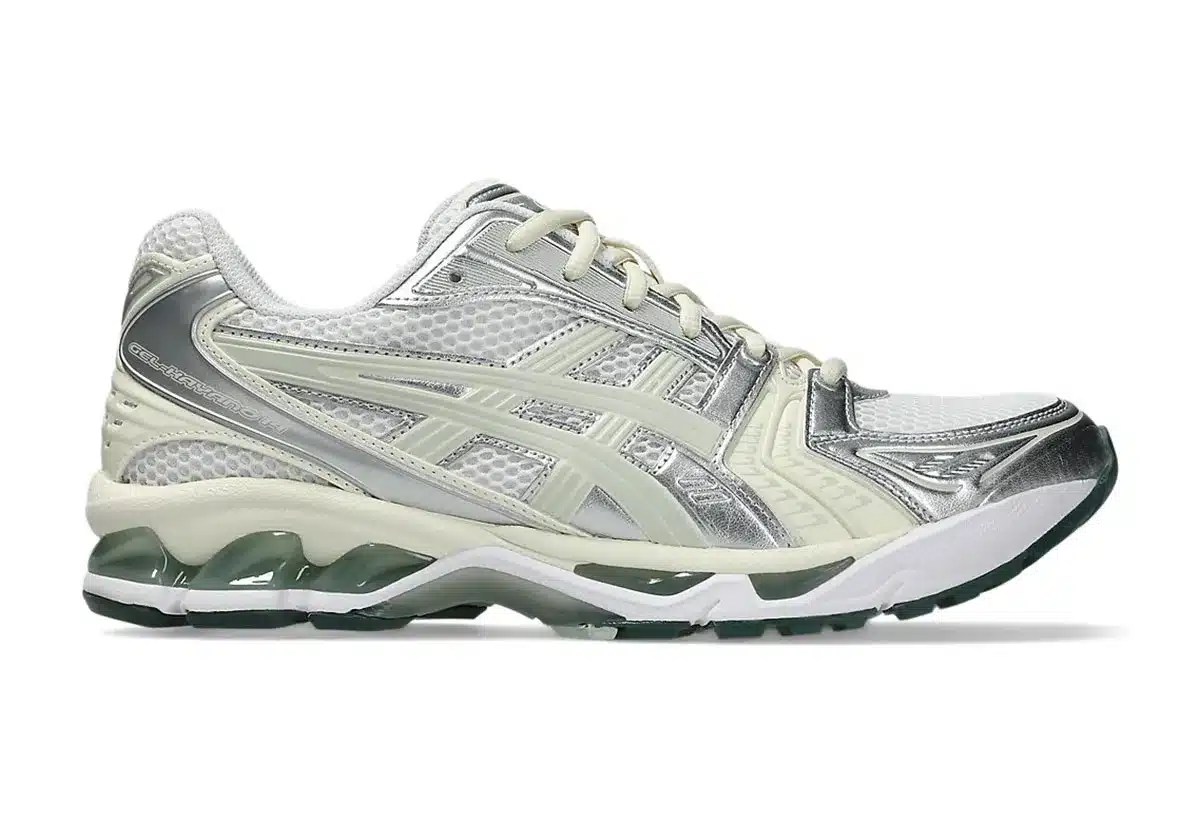 ASICS GEL-Kayano 14 Sage green and silver upper