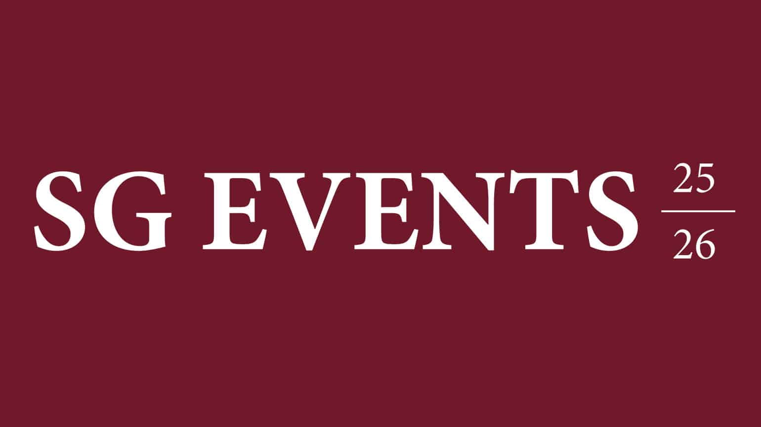 Tekst med rød baggrund af SG events 2025-26