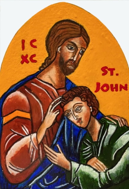 St. John leaning on Christ's breast
