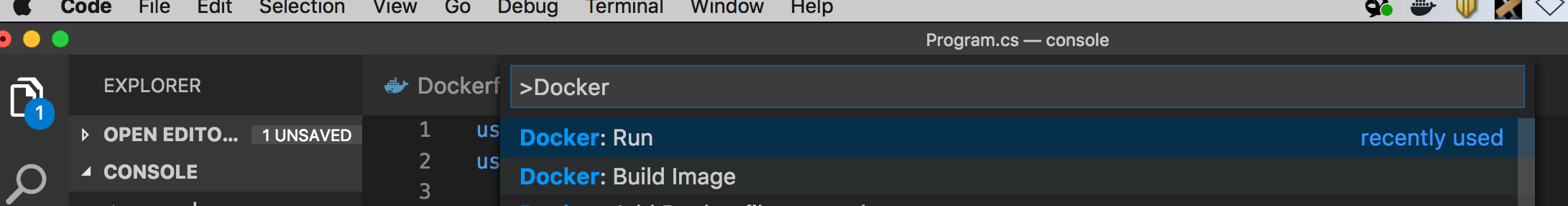 Building Core apps in Docker with VSCode on Mac or Windows solidfish
