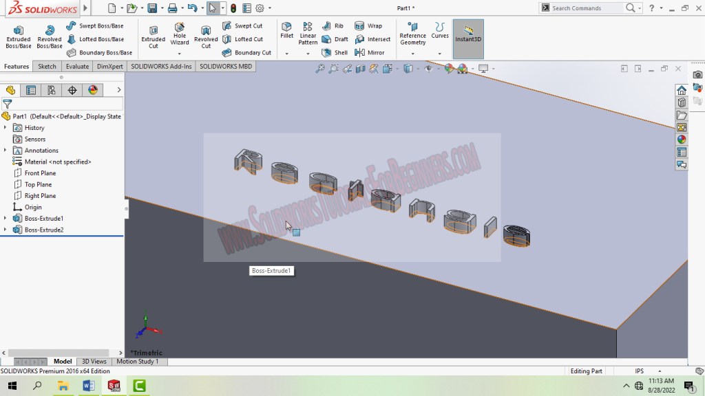 How to Use SolidWorks Emboss Text on Face of Model