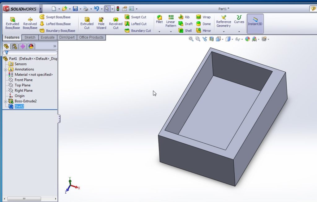 How to Use SolidWorks Shell Tool Feature in SolidWorks CAD
