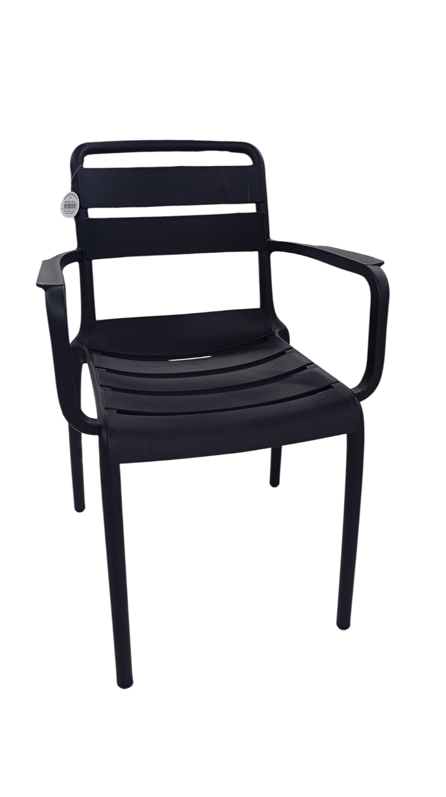 SILLA PLAST. HOR. C/BR.  NEGRA