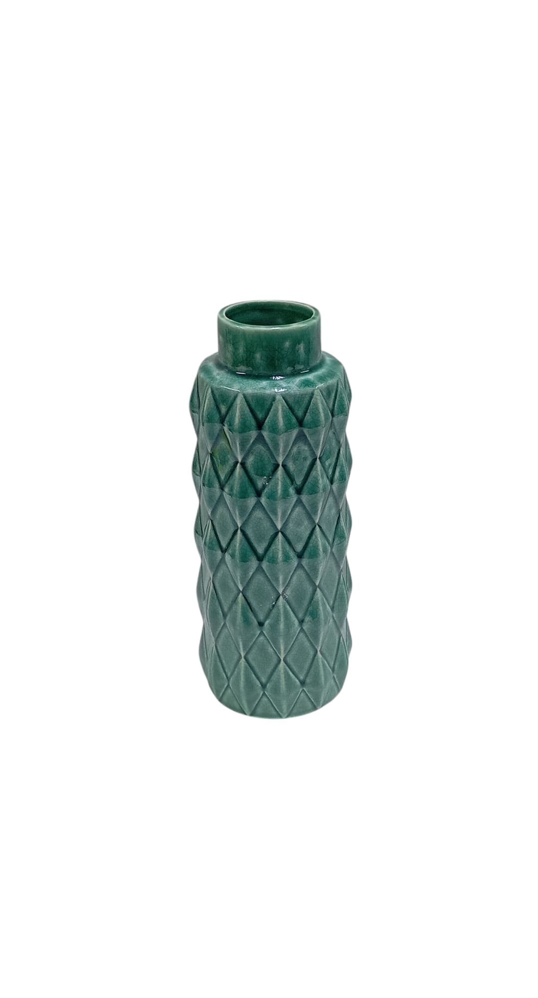 FLORERO CERAMIC 5.5X26cm VERDE