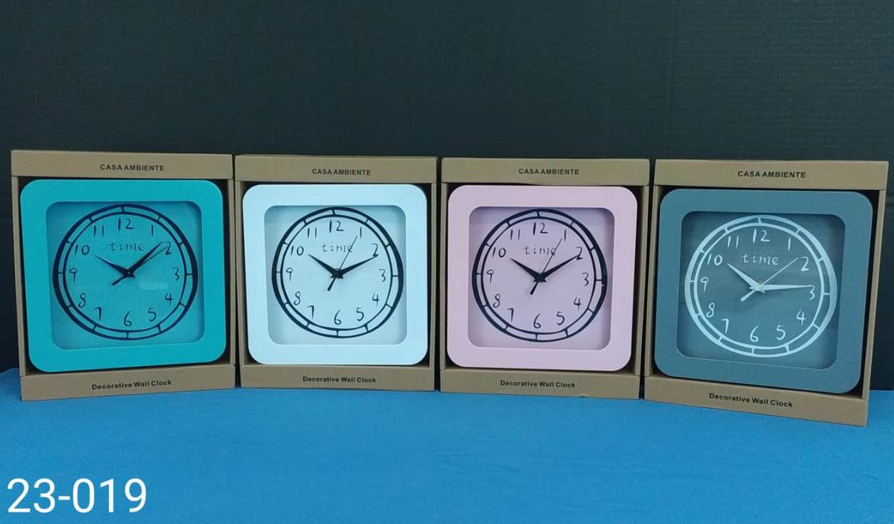 RELOJ DE PARED 23cm PASTEL