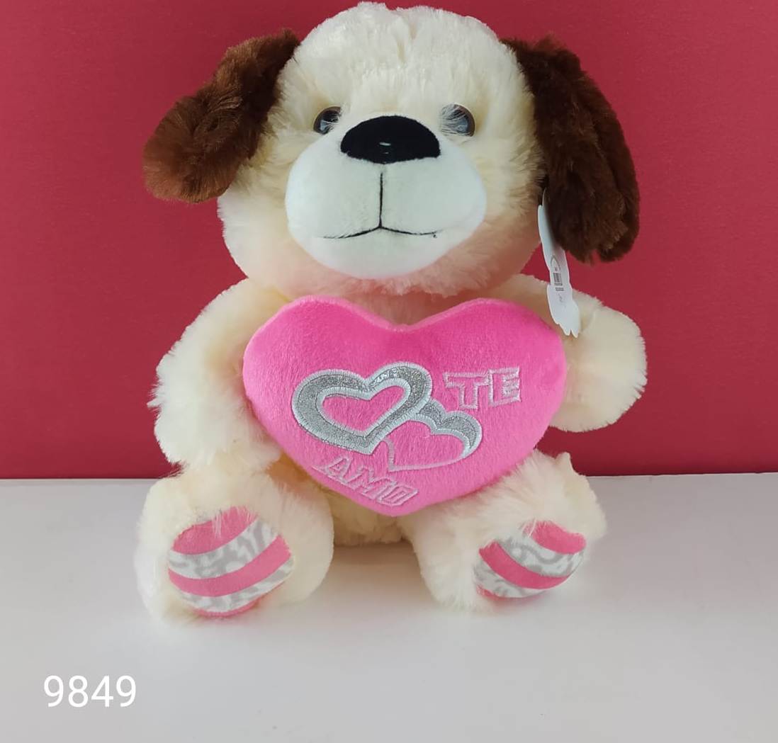PELUCHES 25 CMS. PERRO C/CORAZ