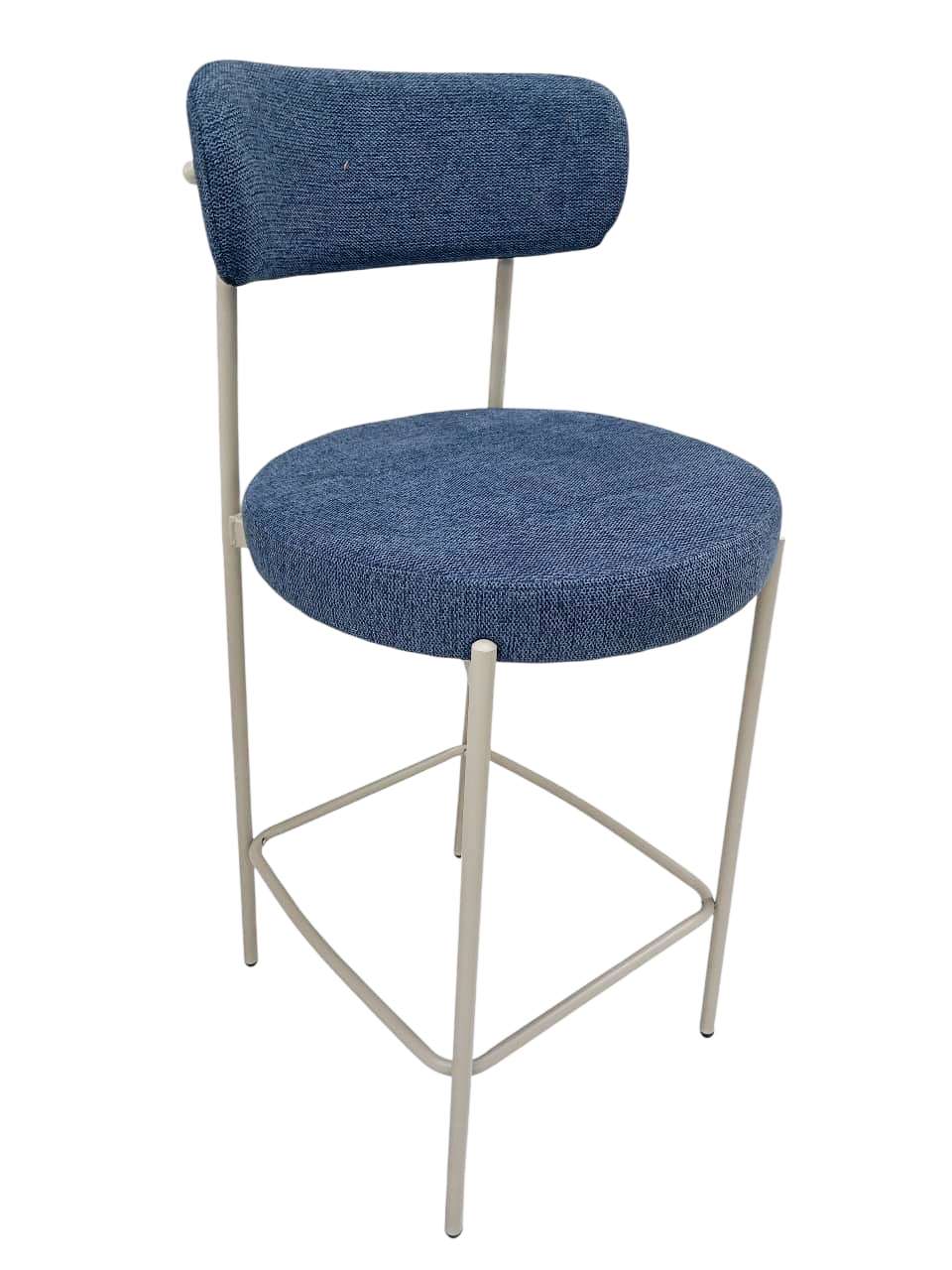 SILLA BAR TELA BEIGE+AZUL