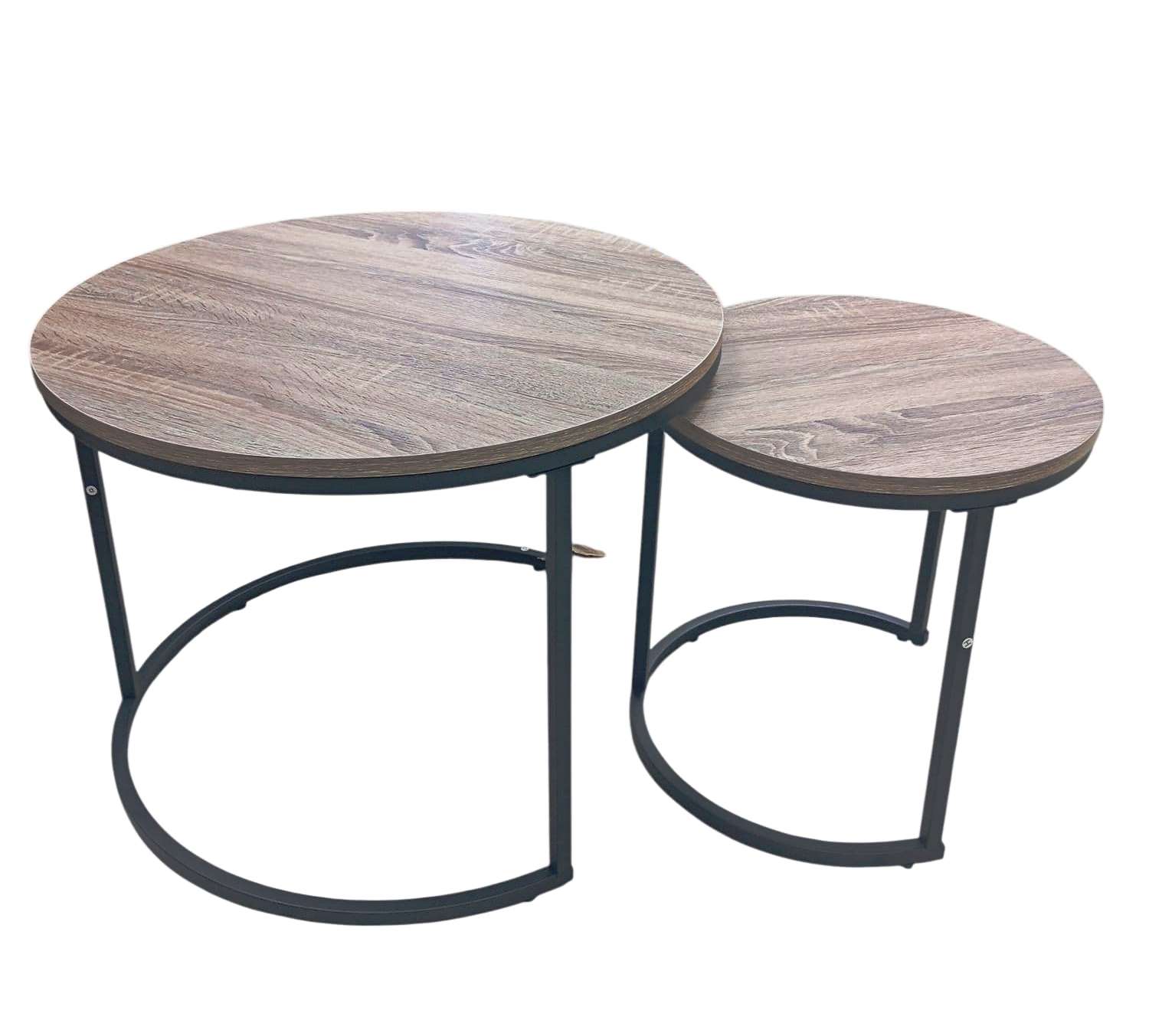 Mesitas juego de 2 piezas, roble 3D