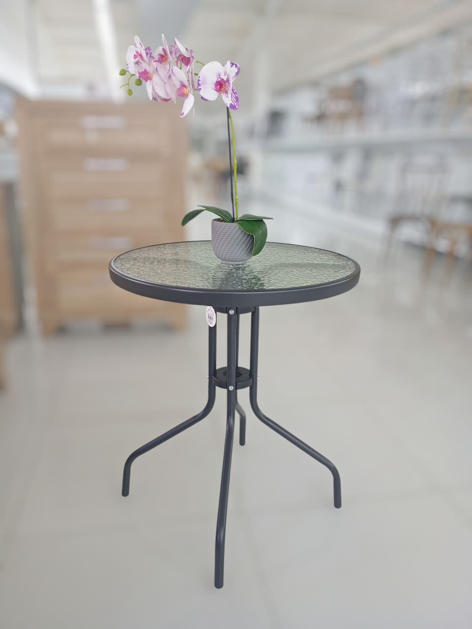 MESA METAL P/EXTERIOR 84cm BLA