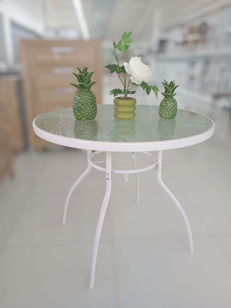 MESA METAL P/EXTERIOR BLANCA