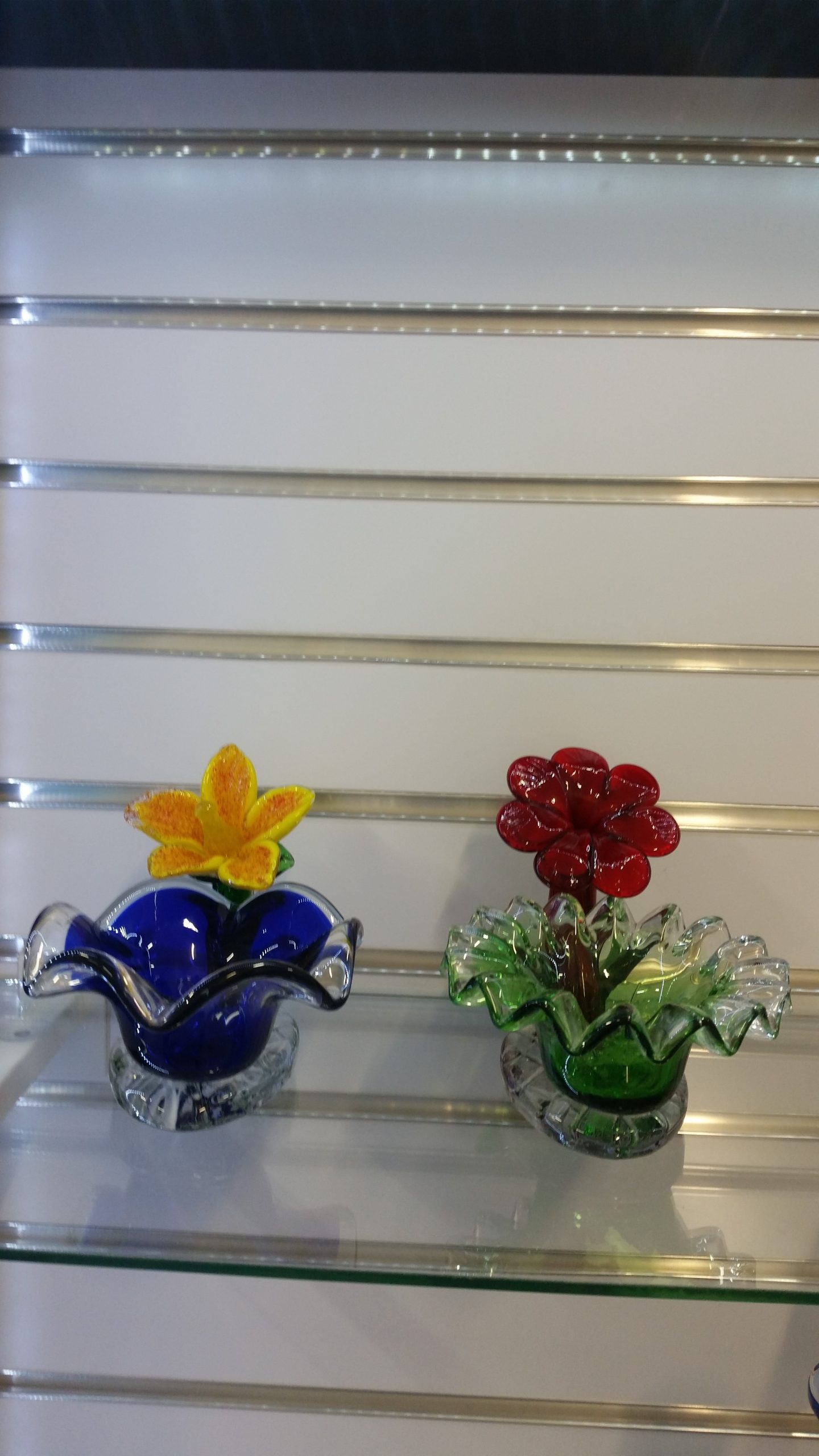 Candelabro de vidrio flor 12 x 15 cm, surtido