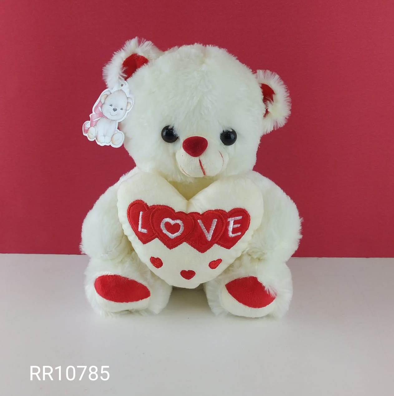 PELUCHES 25CMS. BLANCO C/CORAZ