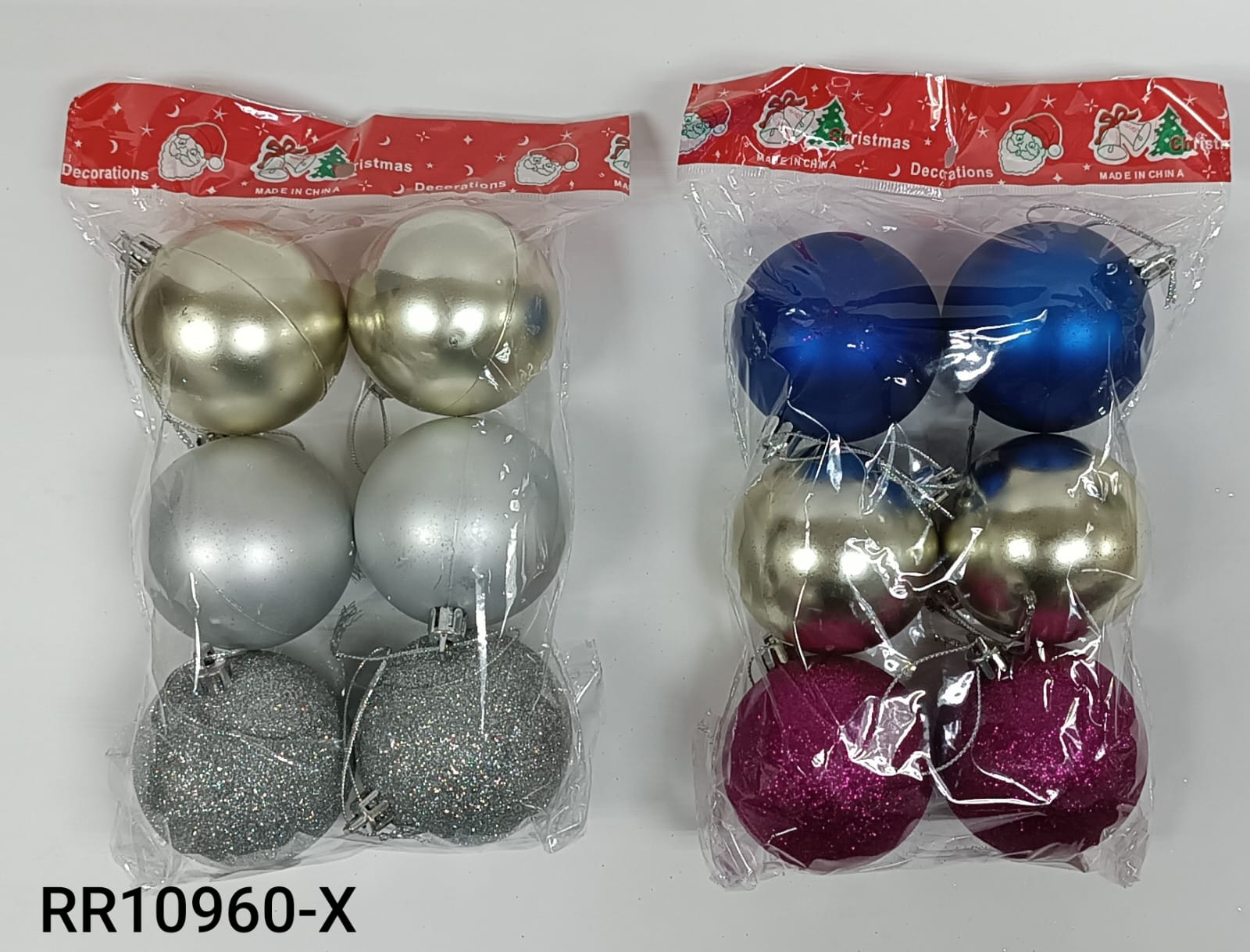 Bolas navideñas 6 cm, juego de 6, surtidas