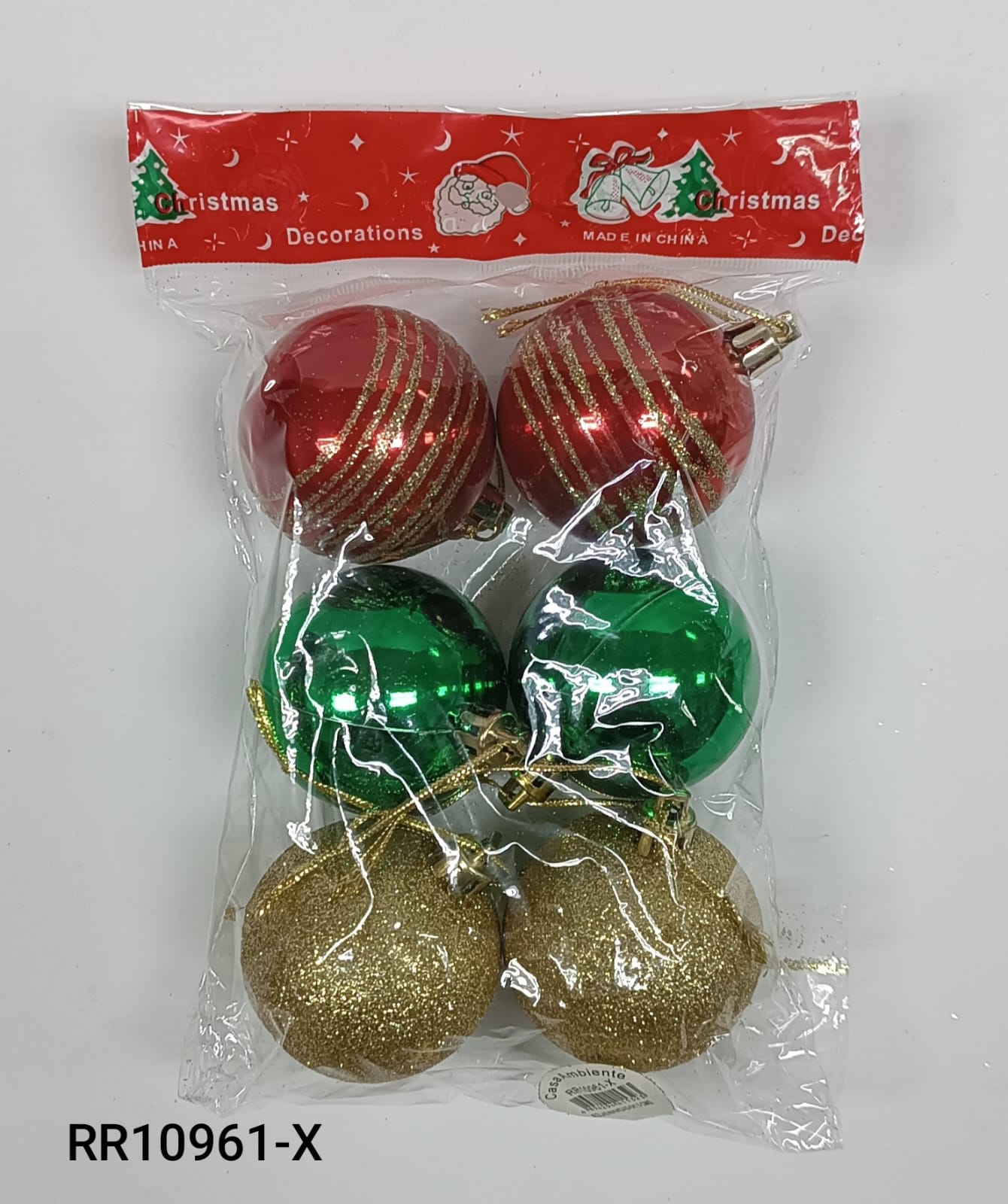 Bolas navideñas 5 cm, juego de 6, surtidas