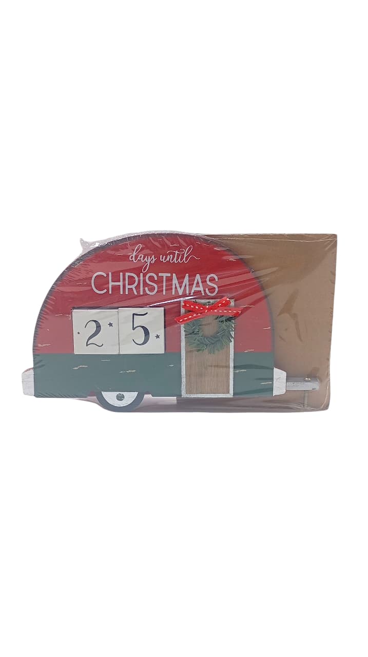Calendario navideño de madera 26 x 16 cm