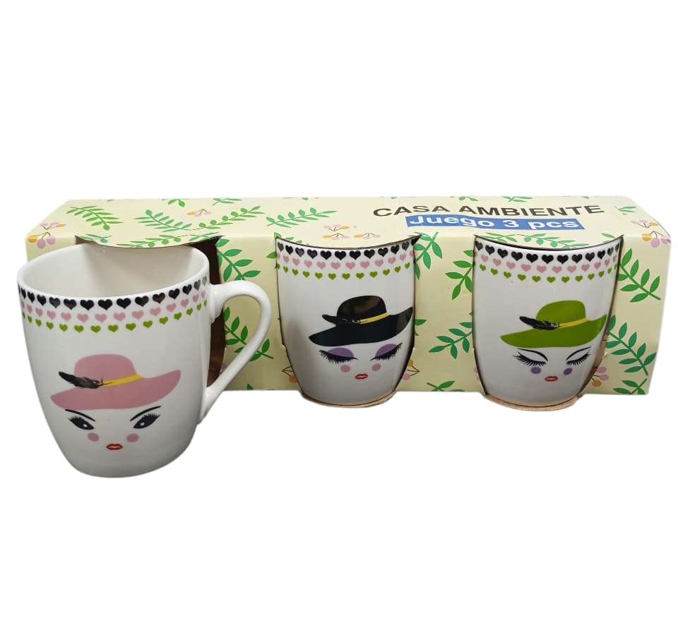 Pozuelo 7 oz con sombrero, juego de 3 surtido