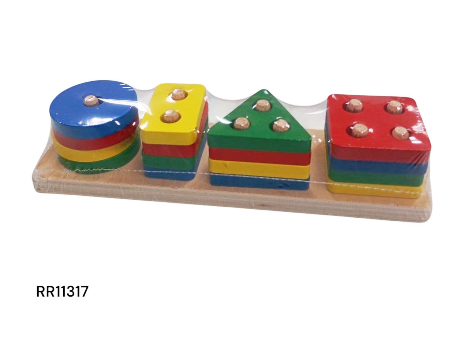 Juego educativo encajable de madera 22 x 6 cm