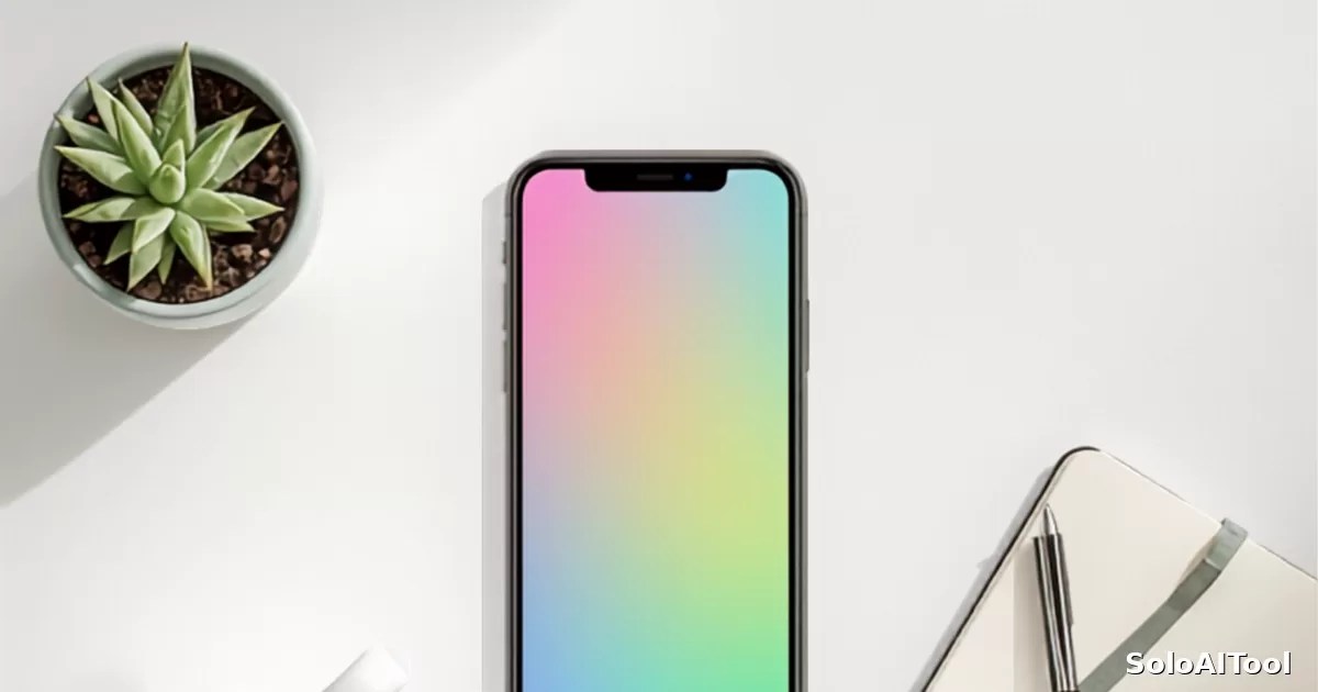 Overhead flat lay of a smartphone, coffee, a succulent, and an open notebook on a bright white desk