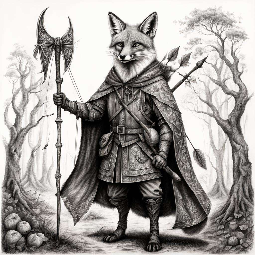 Fox Fairy. A bipedal fox like fay creature.