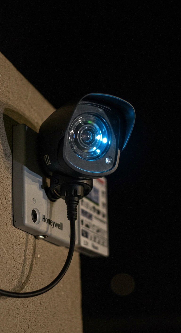 CCTV Camera installed at the wall