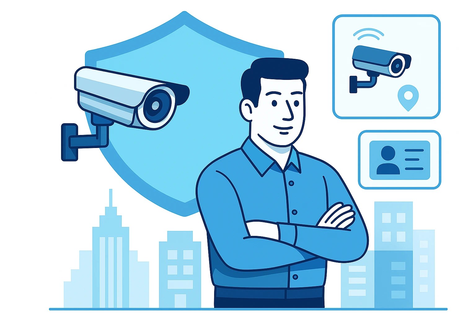 A character with CCTV cameras