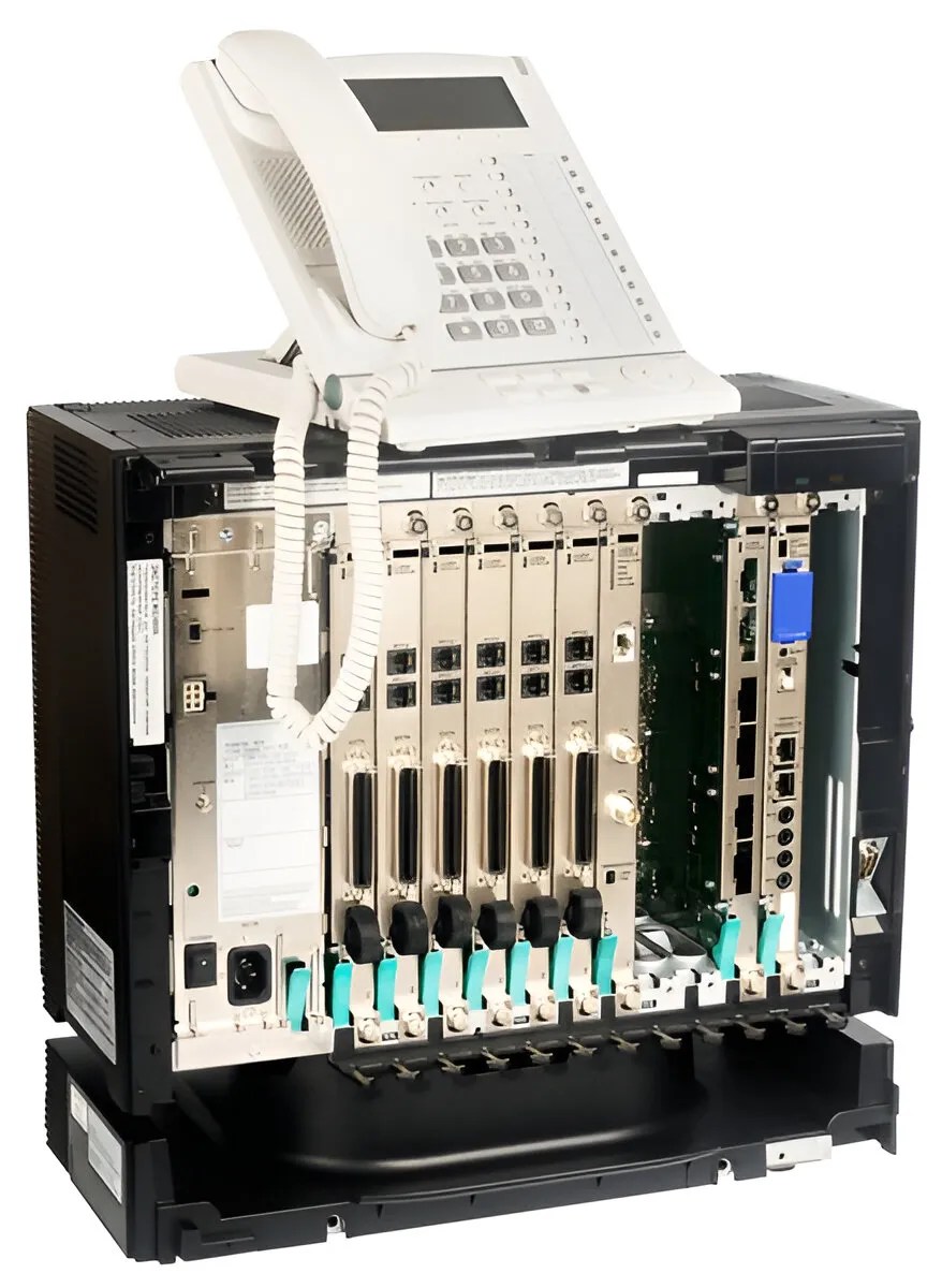 Grandstream PBX phone on the box