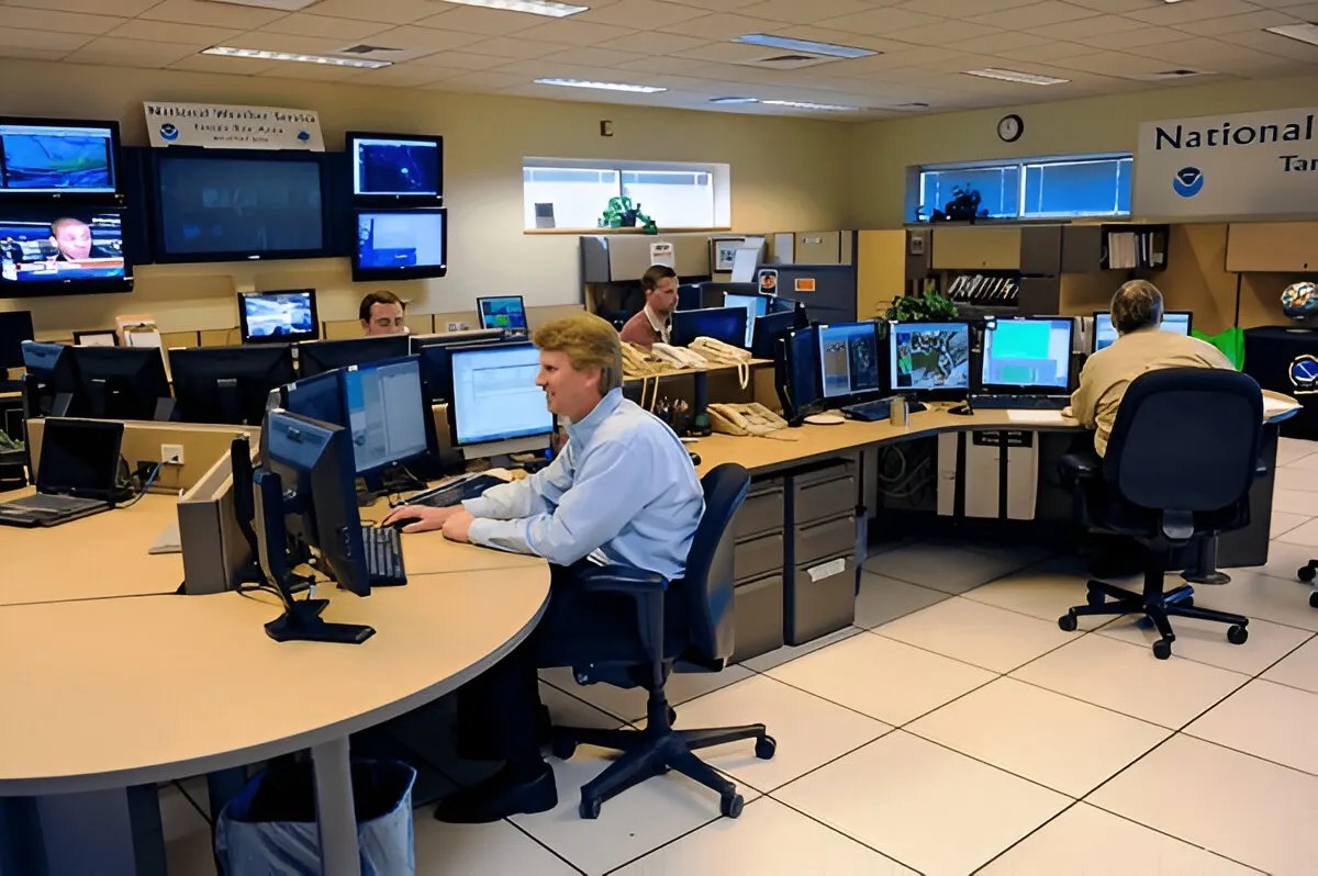 Employees are working in the office