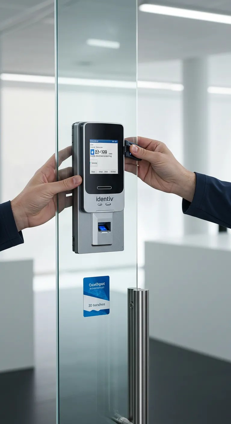 dentiv Access Control system fixed on the glass