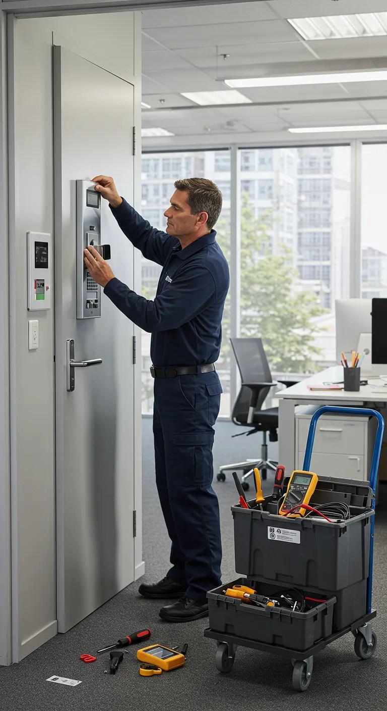 Technician working on Brivo Access Control