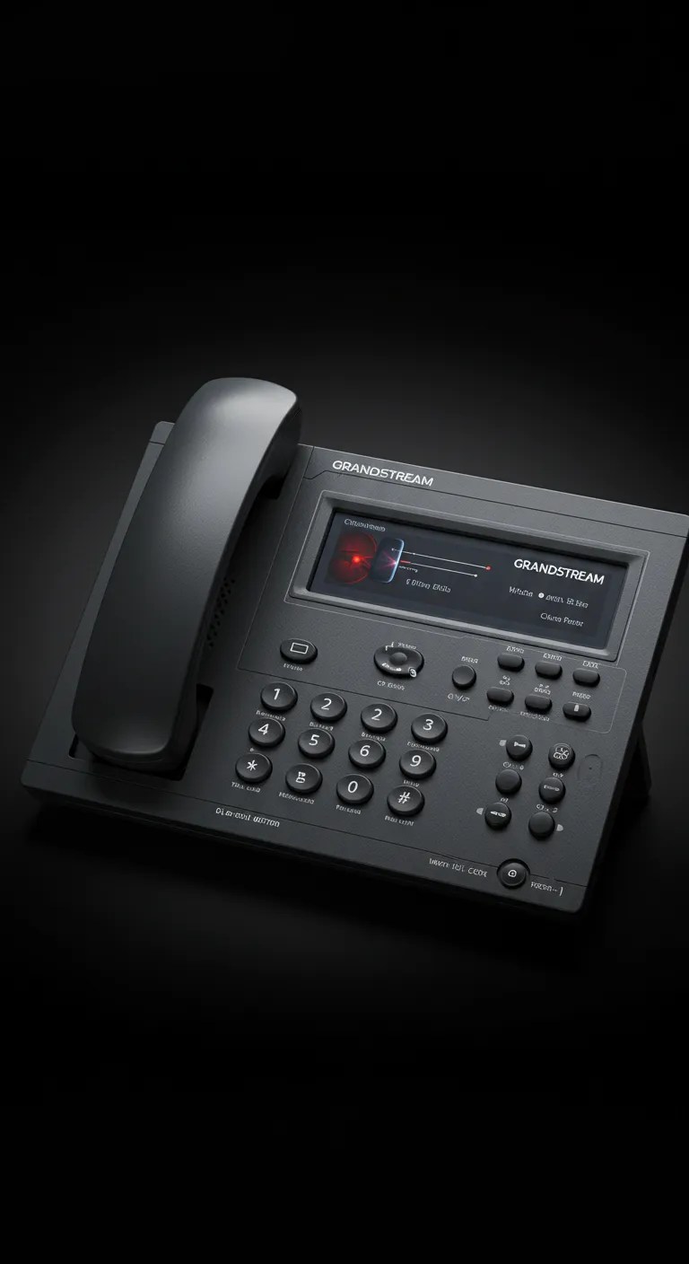 Black-colored Grandstream phone