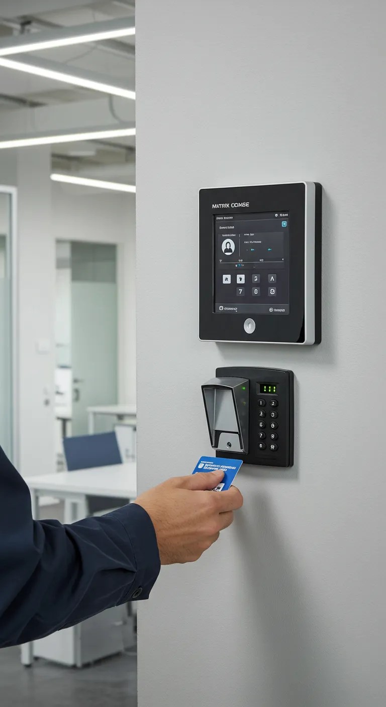 A man using access control system