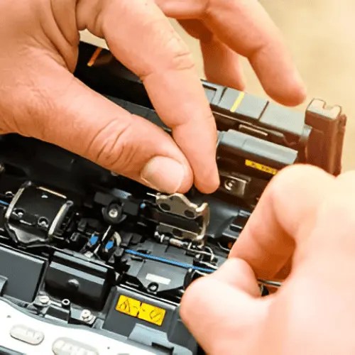 The technician is working on project