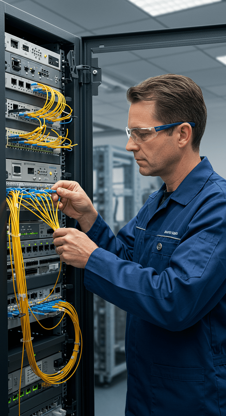 The engineer is working on system