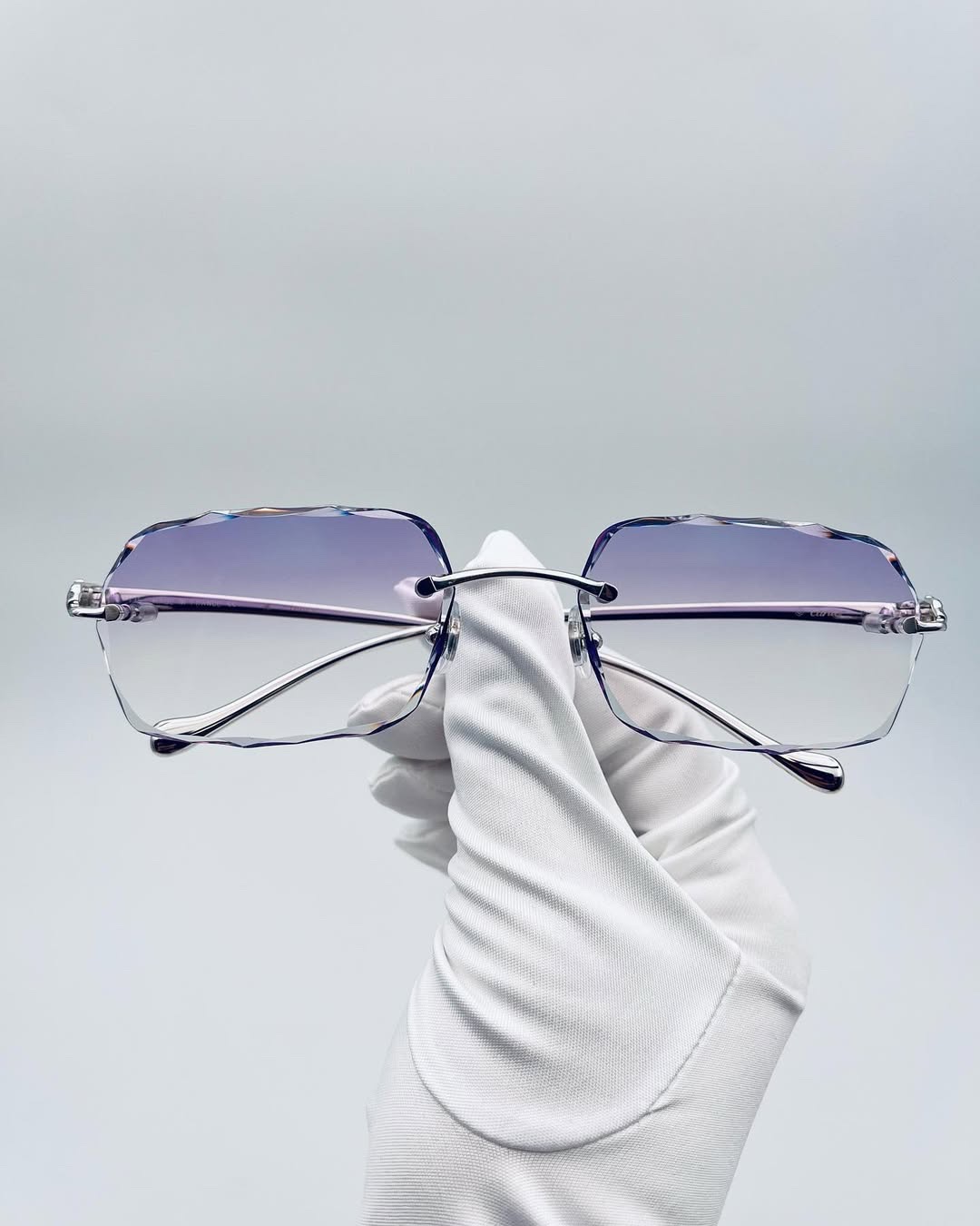 Diamond Cut Rimless Violet Platinum