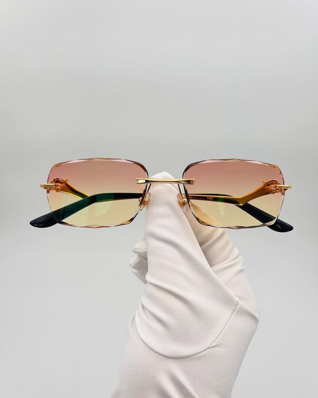 Diamond Cut Rimless Sunset Gold