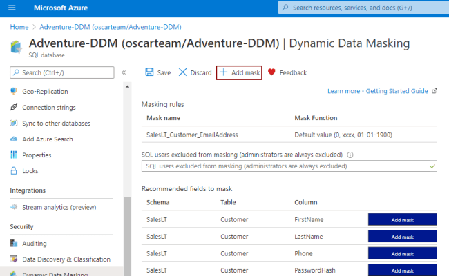 How To Use Dynamic Data Masking On Azure SQL Database