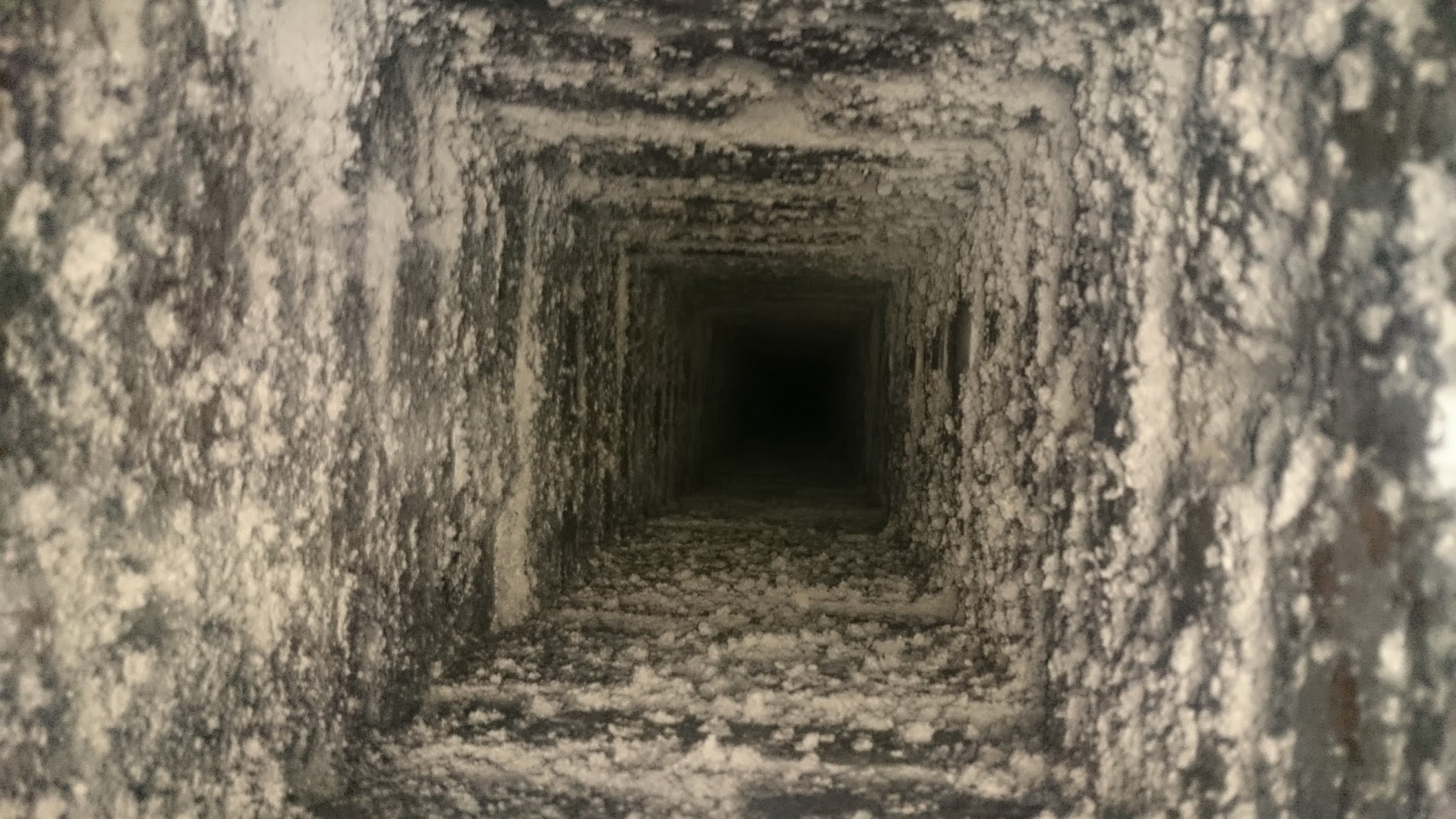 Pipeløpet etter feiing, og før rørføring.