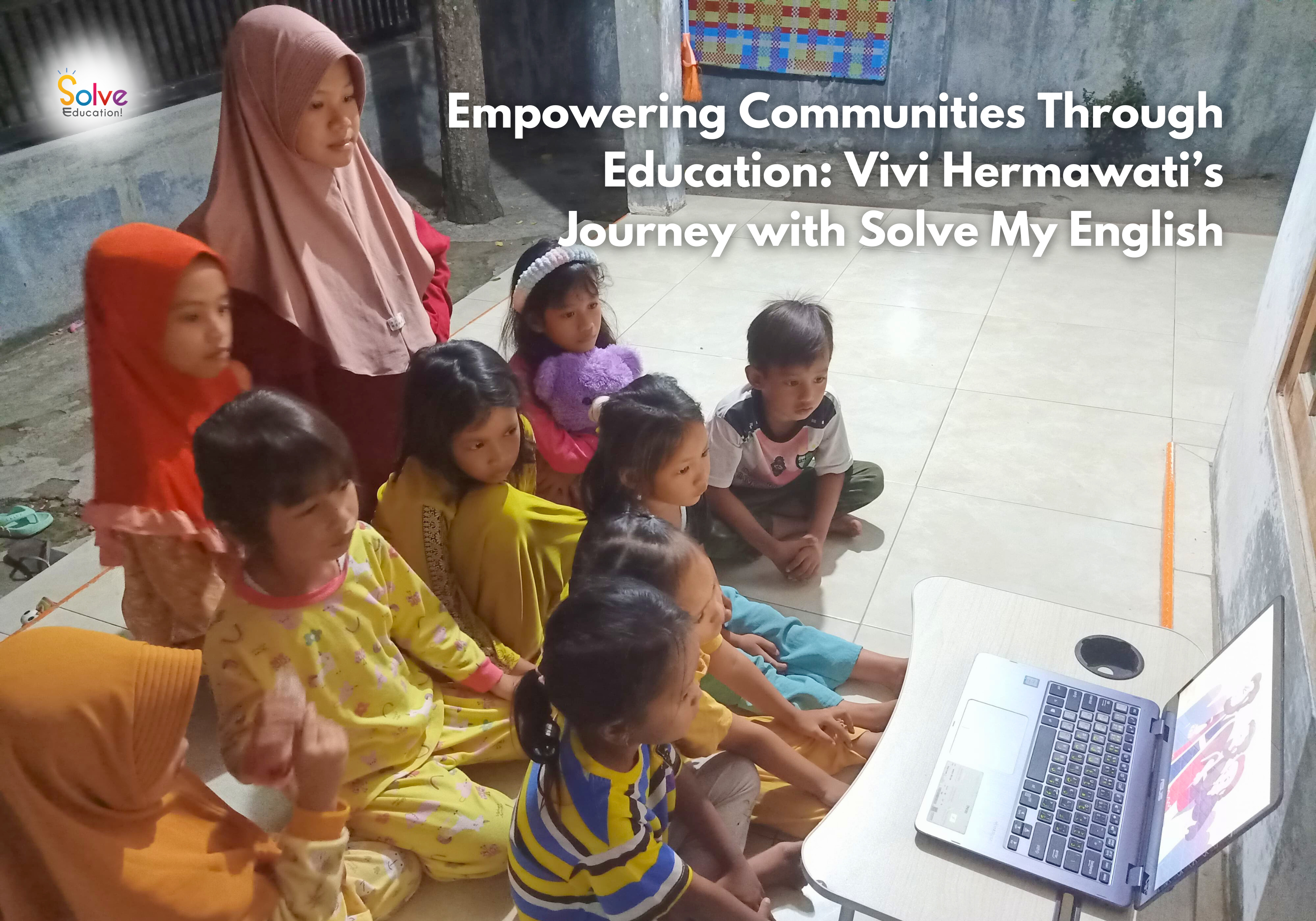 Vivi Hermawati teaching kids
