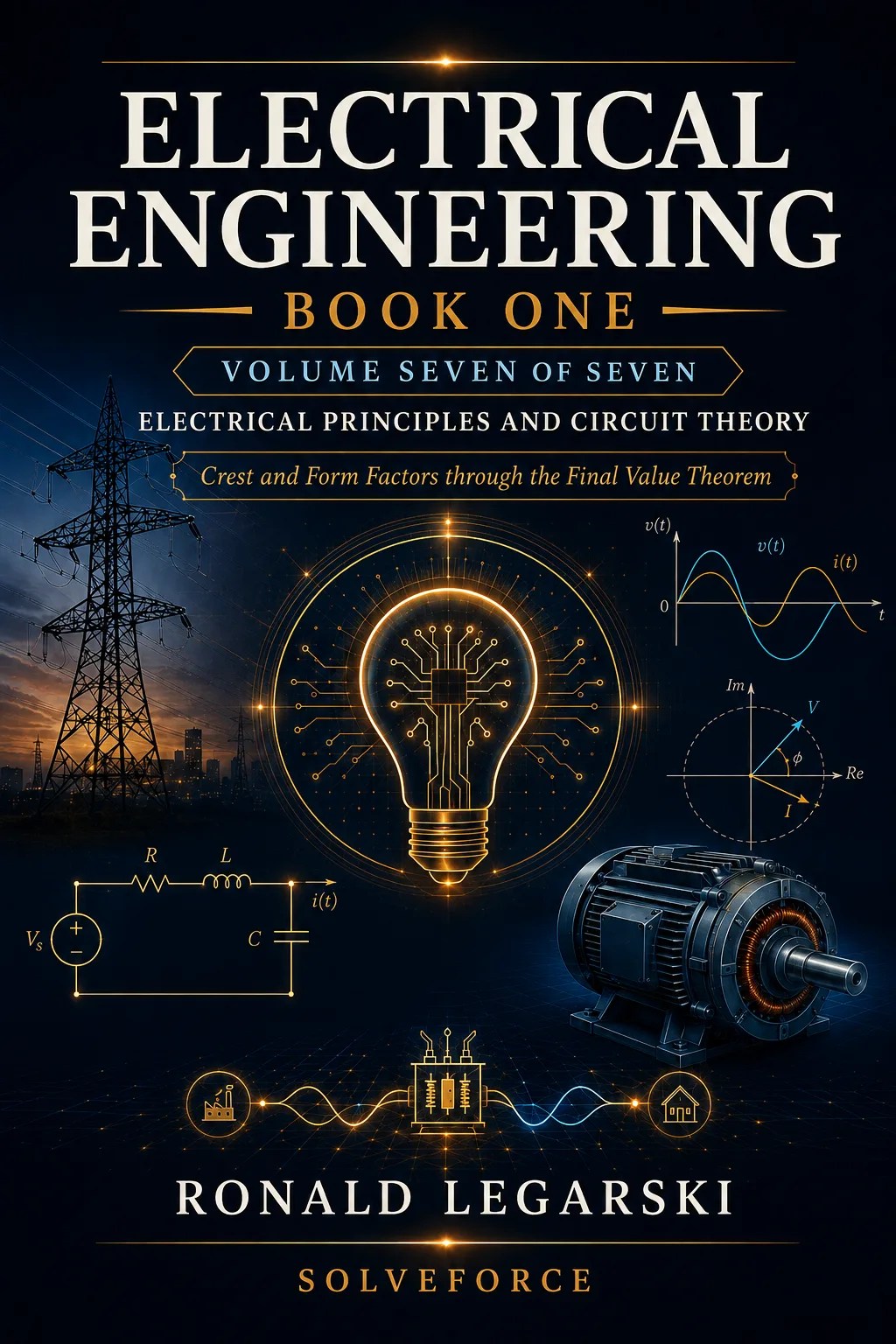 Cover of Electrical Engineering — Book 1 — Electrical Principles and Circuit Theory — Volume 7 of 7, by Ronald Legarski, published by SOLVEFORCE®