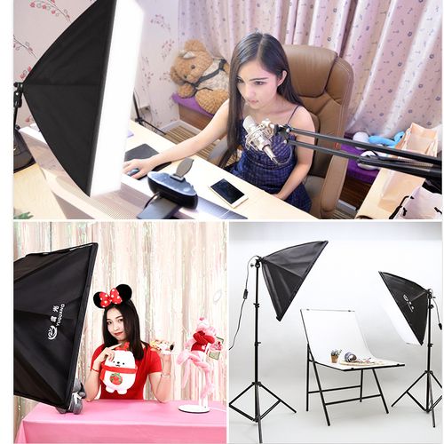 2 Pieces Of Photography Studio Soft Box Lighting Kit/Diffuser/ Camera Light Box For Pictures & Video Shooting +Tall Light Stand