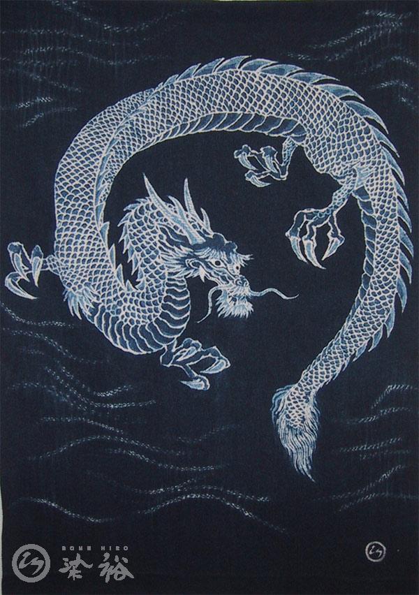 藍染筒描「青龍」